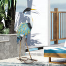 Outsunny Heron Garden Statue, Metal Garden Gift with Stakes, Multi-Colour