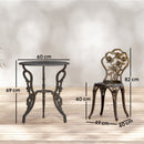 Outsunny Outdoor Bistro Set With Umbrella Hole Rose Design Metallic