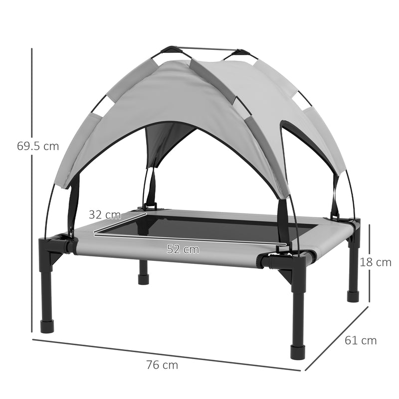 PawHut Cooling Raised Dog Bed w/ Breathable Mesh, Light Grey