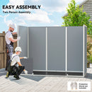 Outsunny 8 X 4 Ft Resin Garden Shed With Floor, Lockable Doors, Light Grey