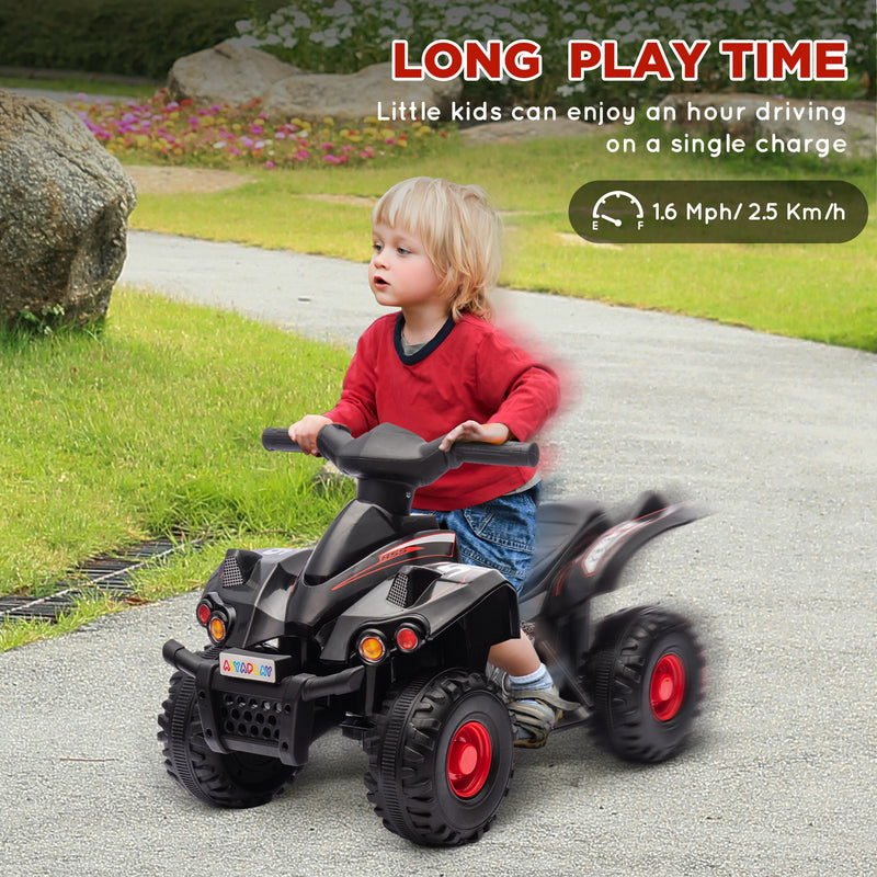 AIYAPLAY 6V Kids Electric Quad Bike With Music, Forward Function - Pink/Black