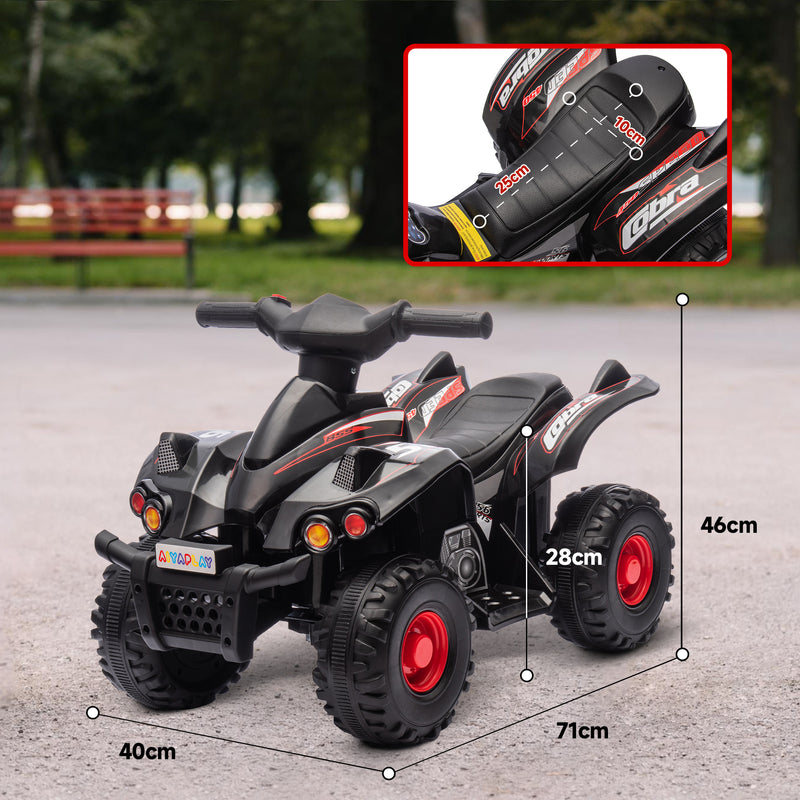 AIYAPLAY 6V Kids Electric Quad Bike With Music, Forward Function - Pink/Black