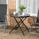 Outsunny Round Garden Dining Table for 4, Foldable Outdoor Table for Garden