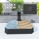 Outsunny Patio Parasol Base Umbrella Stand, Sand/Water Filled, Black