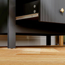 HOMCOM Fluted Bedroom Chest of Drawers w/ 5 Drawers Gold Tone Handles