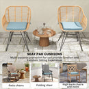 Set of 6 Chair Cushion Seat Pads with Removable Tie, Light Grey