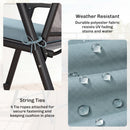 Set of 6 Chair Cushion Seat Pads with Removable Tie, Light Grey