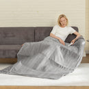 HOMCOM Flannel Fabric Heated Throw, Machine Washable Electric Blanket, Grey