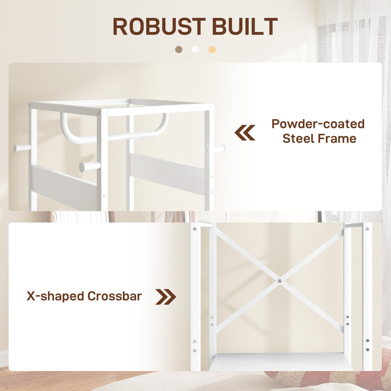 HOMCOM Clothes Rail With Storage Shelf And Hooks, Clothes Rack