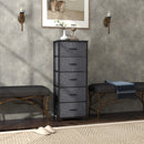 HOMCOM 5 Drawer Fabric Chest of Drawers w/ Wooden Top for Hallway