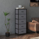 HOMCOM 5 Drawer Fabric Chest of Drawers w/ Wooden Top for Hallway