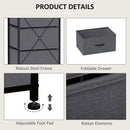 HOMCOM 5 Drawer Fabric Chest of Drawers w/ Wooden Top for Hallway