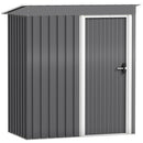 Outsunny 5 x 3ft Garden Storage Shed Sliding Door Sloped Roof Tool, Grey
