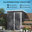 Outsunny 5 x 3ft Garden Storage Shed Sliding Door Sloped Roof Tool, Grey