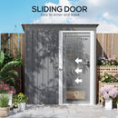 Outsunny 5 x 3ft Garden Storage Shed Sliding Door Sloped Roof Tool, Grey