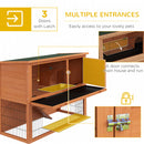 PawHut Wooden Rabbit Hutch, Antiseptic Outdoor, for 1-2 Rabbits - Orange