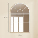 HOMCOM Arched Window Wall Mirror For Living Room Bedroom, 91x60cm, White
