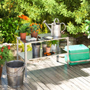 Outsunny 2 Tier Potting Bench Table, Galvanised Work Bench, Silver Tone