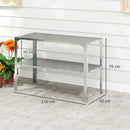 Outsunny 2 Tier Potting Bench Table, Galvanised Work Bench, Silver Tone