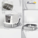 PawHut Stainless Steel Litter Box, Enclosed Metal Cat Litter Tray with Scoop