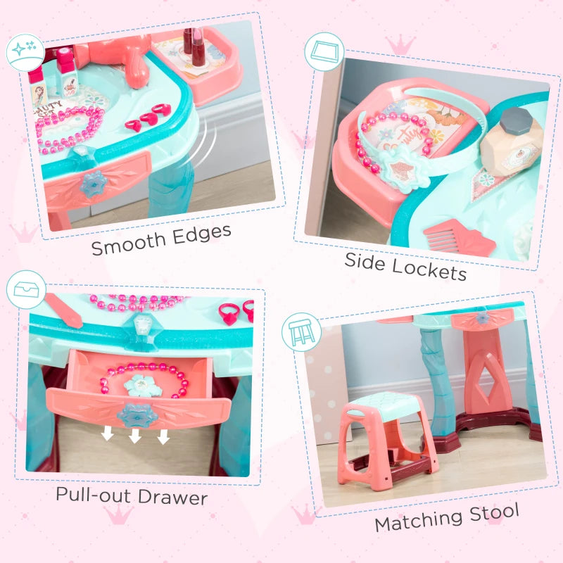 AIYAPLAY Dressing Table Playset - Blue & Pink
