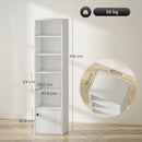 HOMCOM Tall Bookcase, 6-Tier Bookshelf with 3 Adjustable Shelves, White