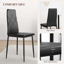 HOMCOM Dining Chairs, Faux Leather Kitchen Chairs, Black
