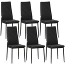 HOMCOM Dining Chairs, Faux Leather Kitchen Chairs, Black