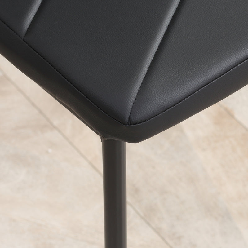 HOMCOM Dining Chairs, Faux Leather Kitchen Chairs, Black