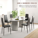 HOMCOM Dining Chairs, Faux Leather Kitchen Chairs, Black