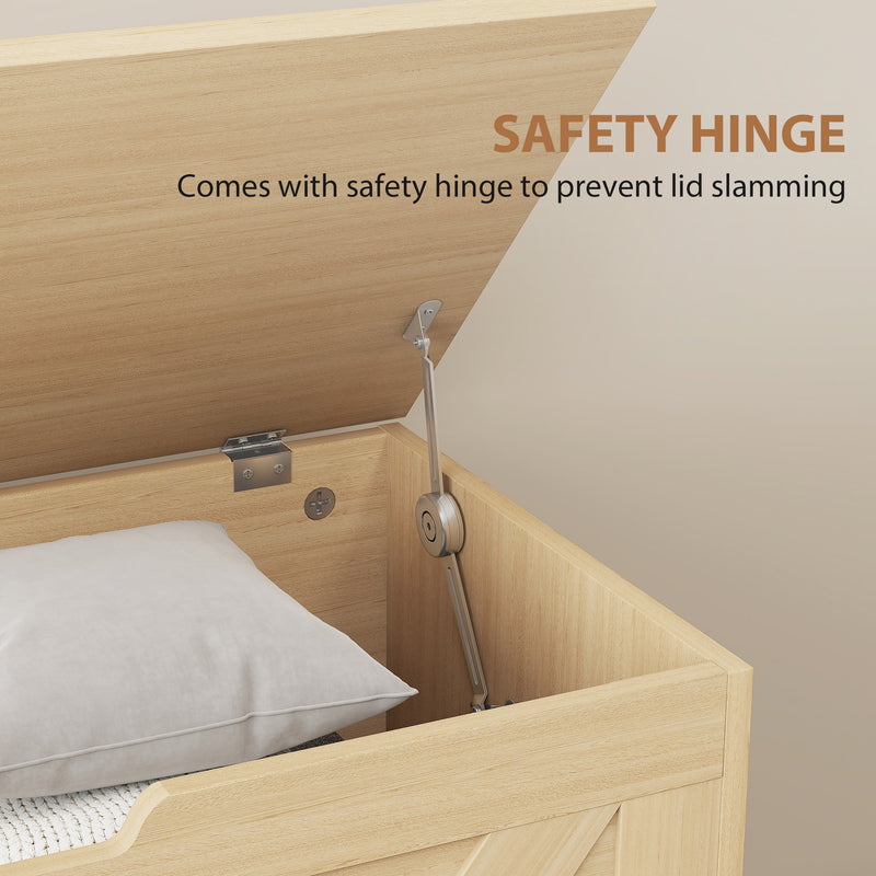 HOMCOM Storage Trunk for Living Room, with Safety Hinges 80cm