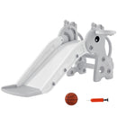 AIYAPLAY 3 in 1 Kids Slide with Climber, Basketball Hoop and Ball
