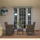 Outsunny 4 Piece Rattan Garden Furniture Sofa Set with Cushions, Brown