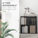 HOMCOM Bookshelf Display Storage Shelf With 2 Compartments For Study