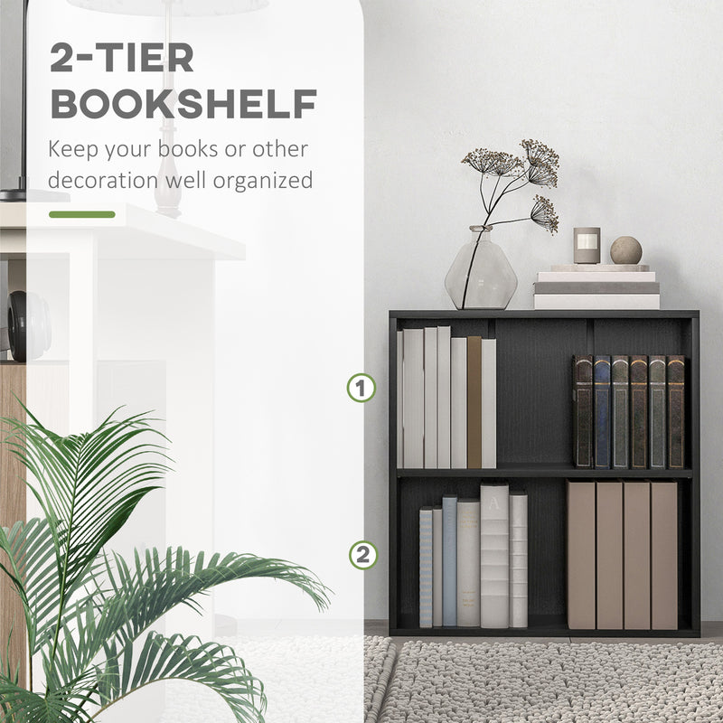 HOMCOM Bookshelf Display Storage Shelf With 2 Compartments For Study
