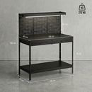HOMCOM 110 cm Workbench with Pegboard and LED Light, 272 kg Load Capacity