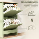 HOMCOM 12-Shoe Storage Cabinet 4 Shelves 2 Drawers Tabletop