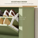 HOMCOM 12-Shoe Storage Cabinet 4 Shelves 2 Drawers Tabletop