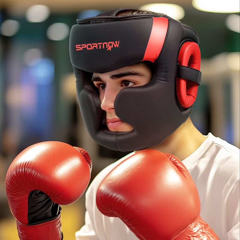 SPORTNOW Boxing Headguard w/ Adjustable Strap for Sparring Kickboxing