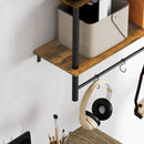 HOMCOM Wall Shelf Unit with 4 Hooks for Living Room, Entryway