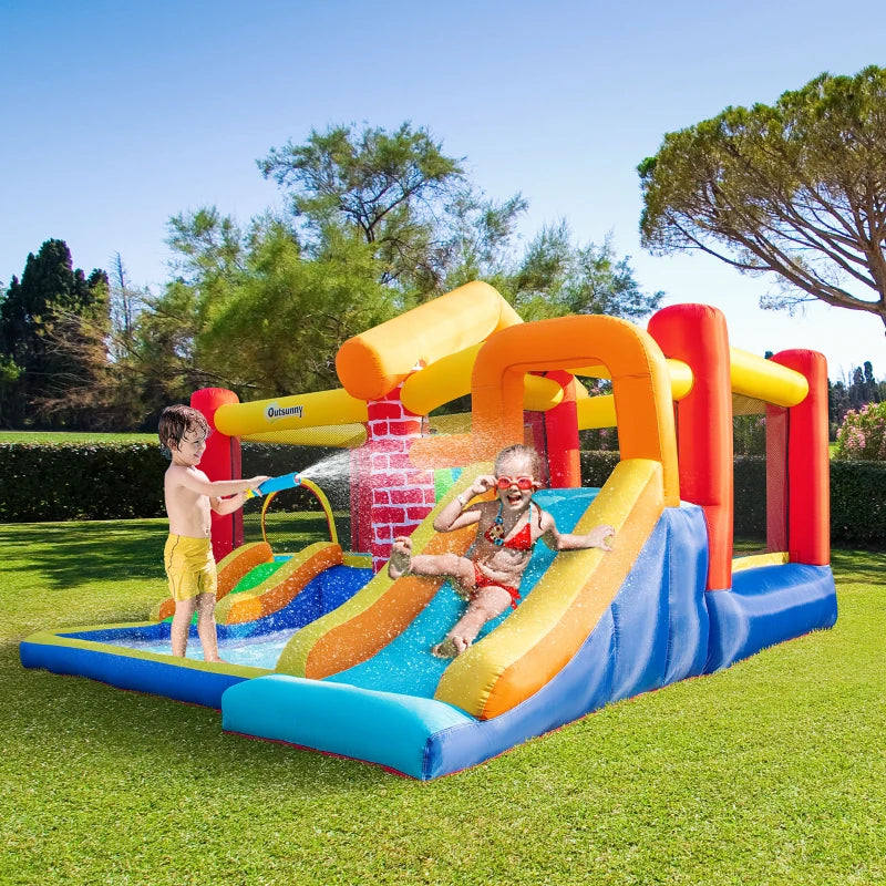Outsunny Bouncy Castle with Pool and Slides - Extra Large