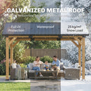 Outsunny 3.5 x 4 m Hardtop Gazebo with Galvanised Metal Roof, Black Grey