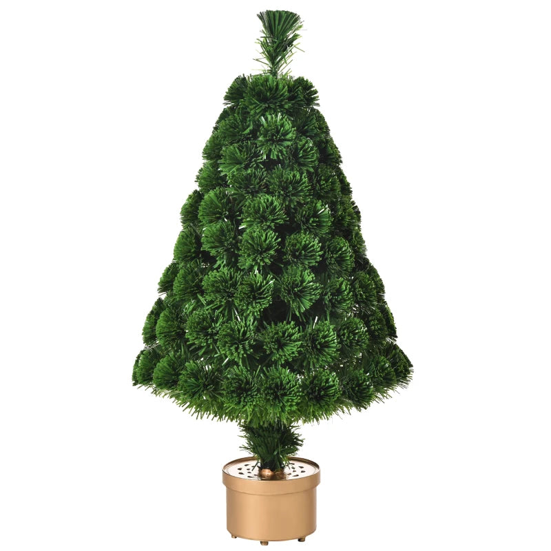 Christmas Time 3FT Prelit Artificial Christmas Tree Fiber Optic LED Light Tabletop Decoration