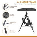 Outsunny 3 Seater Garden Swing Patio Hammock w/ Canopy for Outdoor Black