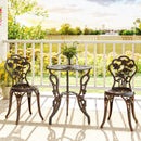 Outsunny Outdoor Bistro Set With Umbrella Hole Rose Design Metallic