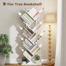HOMCOM 9-Tier Tree Bookshelf with Steel Frame for Living Room, White