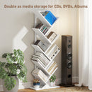 HOMCOM 9-Tier Tree Bookshelf with Steel Frame for Living Room, White