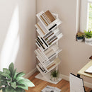 HOMCOM 9-Tier Tree Bookshelf with Steel Frame for Living Room, White