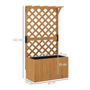 Outsunny Wooden Planter with Trellis and Drainage Holes