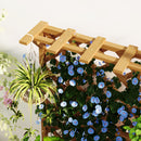 Outsunny Wooden Planter with Trellis and Drainage Holes